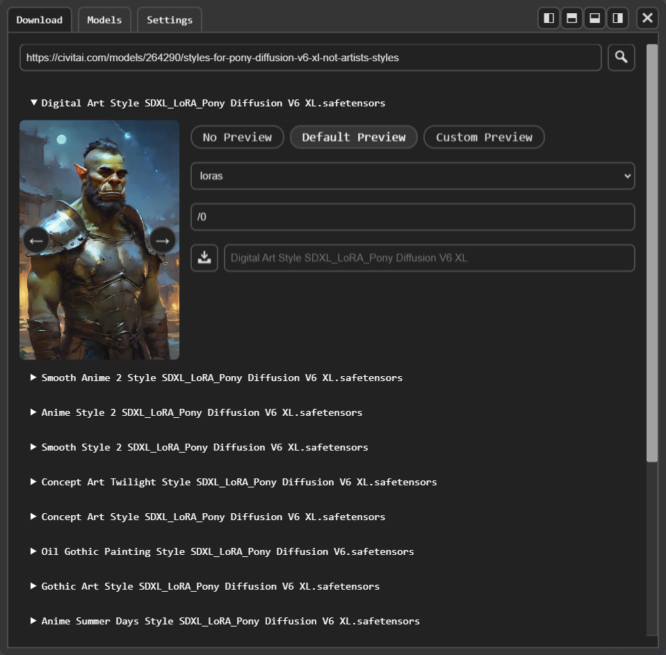 Model Manager Demo Screenshot