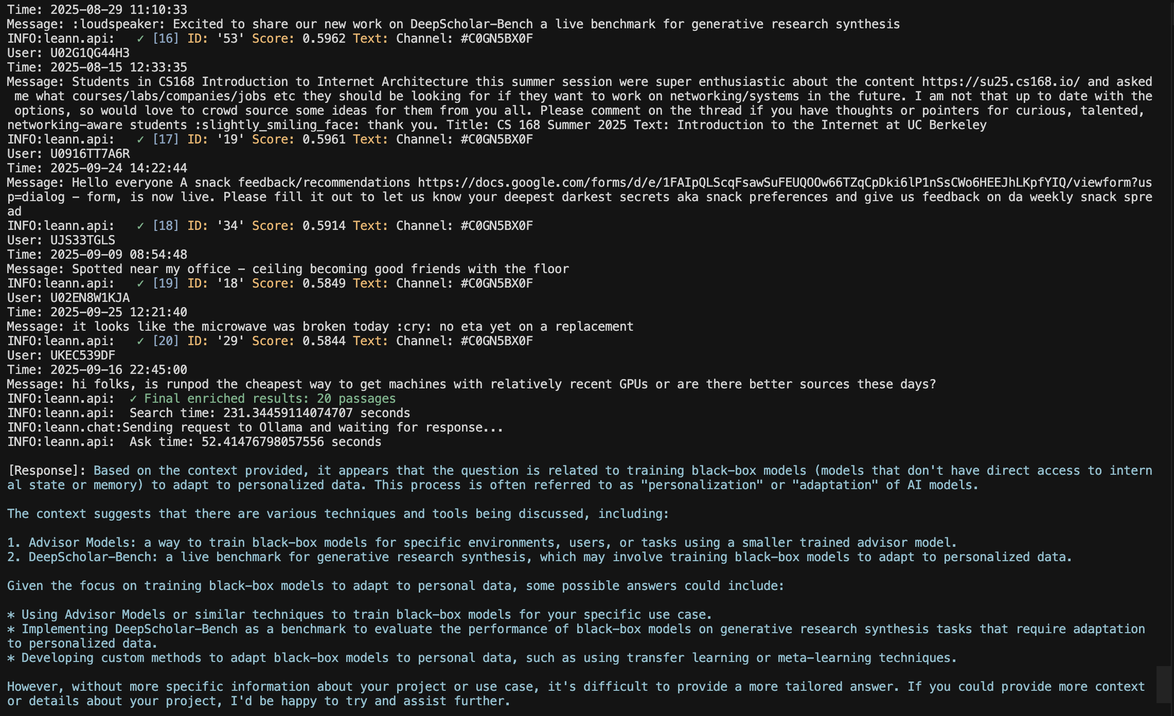 Advisor Models Query - LLM Response