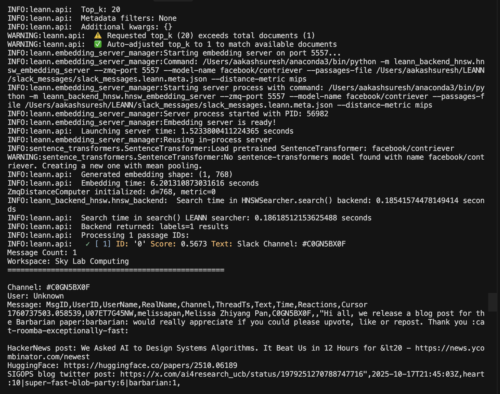 Sky Random RAG - Real Slack Integration Results