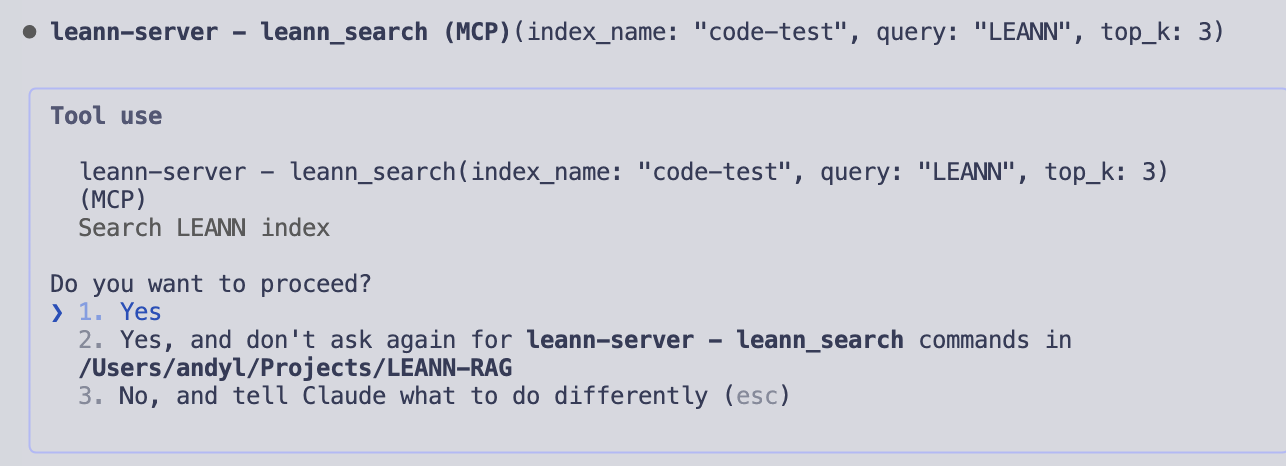 LEANN in Claude Code