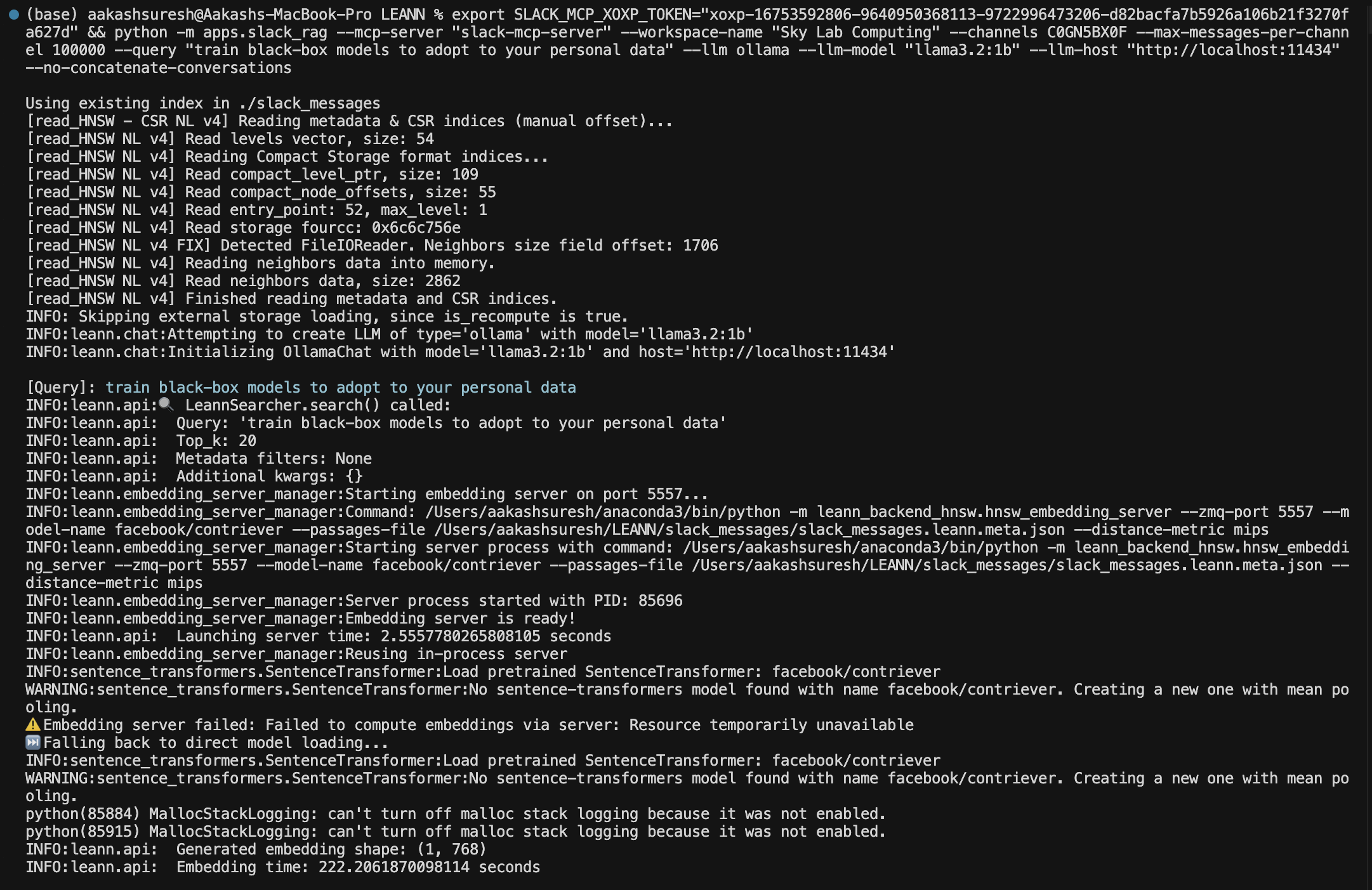 Advisor Models Query - Command Setup
