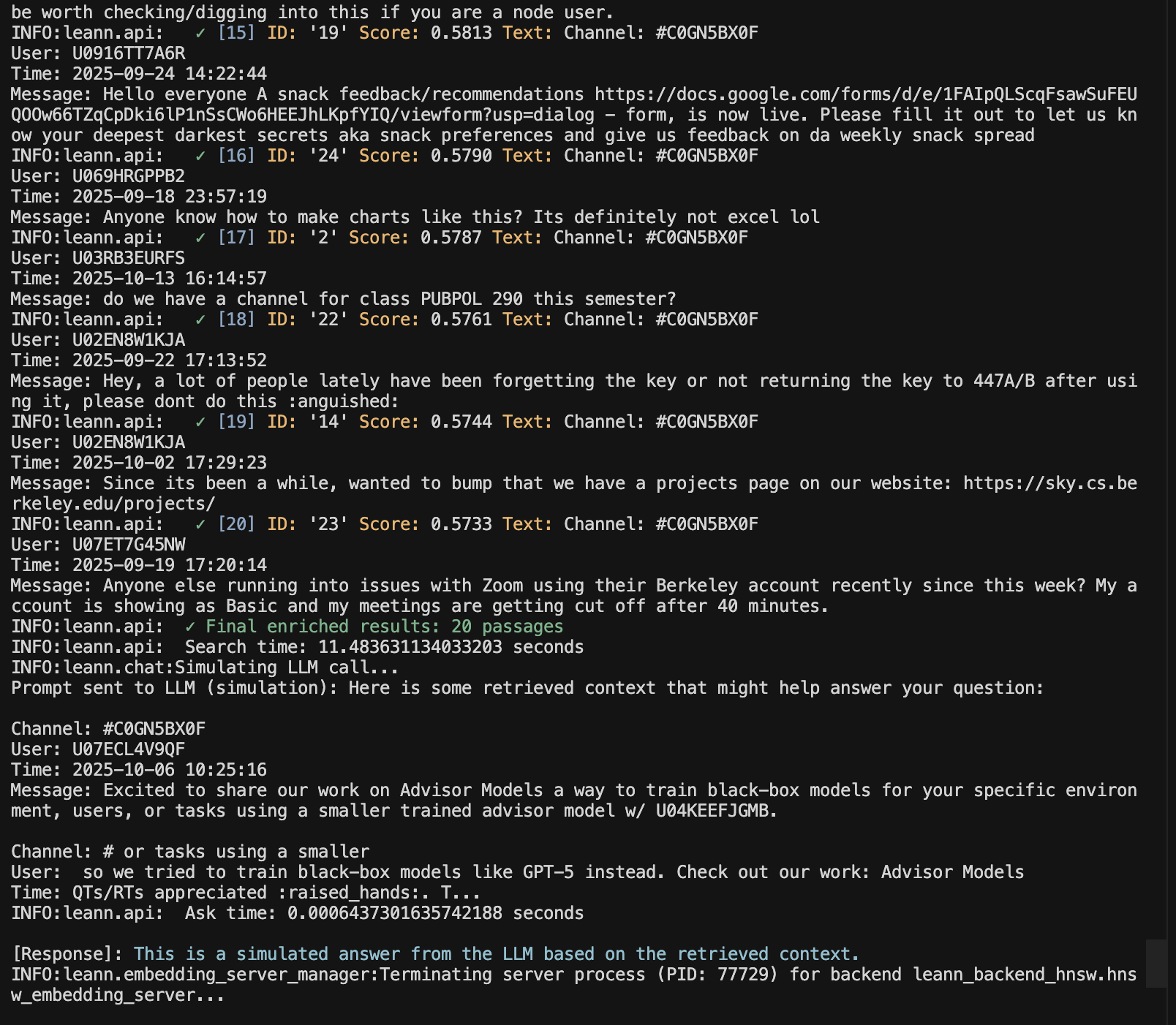 Advisor Models Query - Results